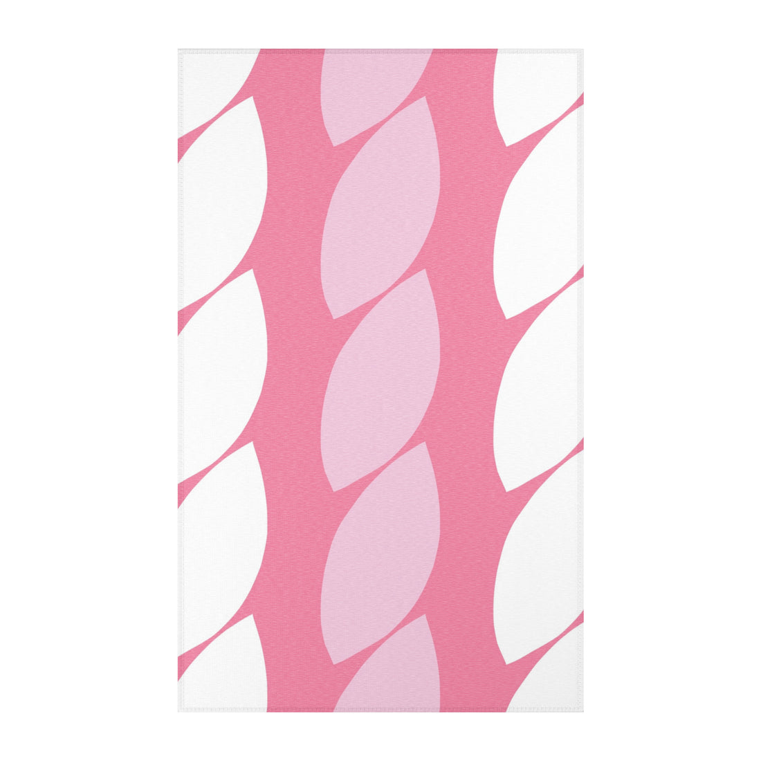 Abstract Geometric Pink and White Rug