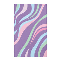 Geometric Purple and Green Rug