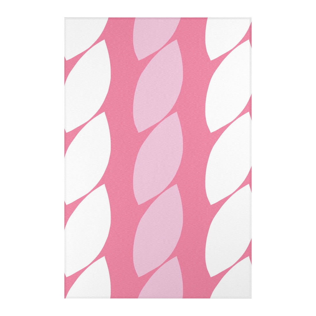 Abstract Geometric Pink and White Rug