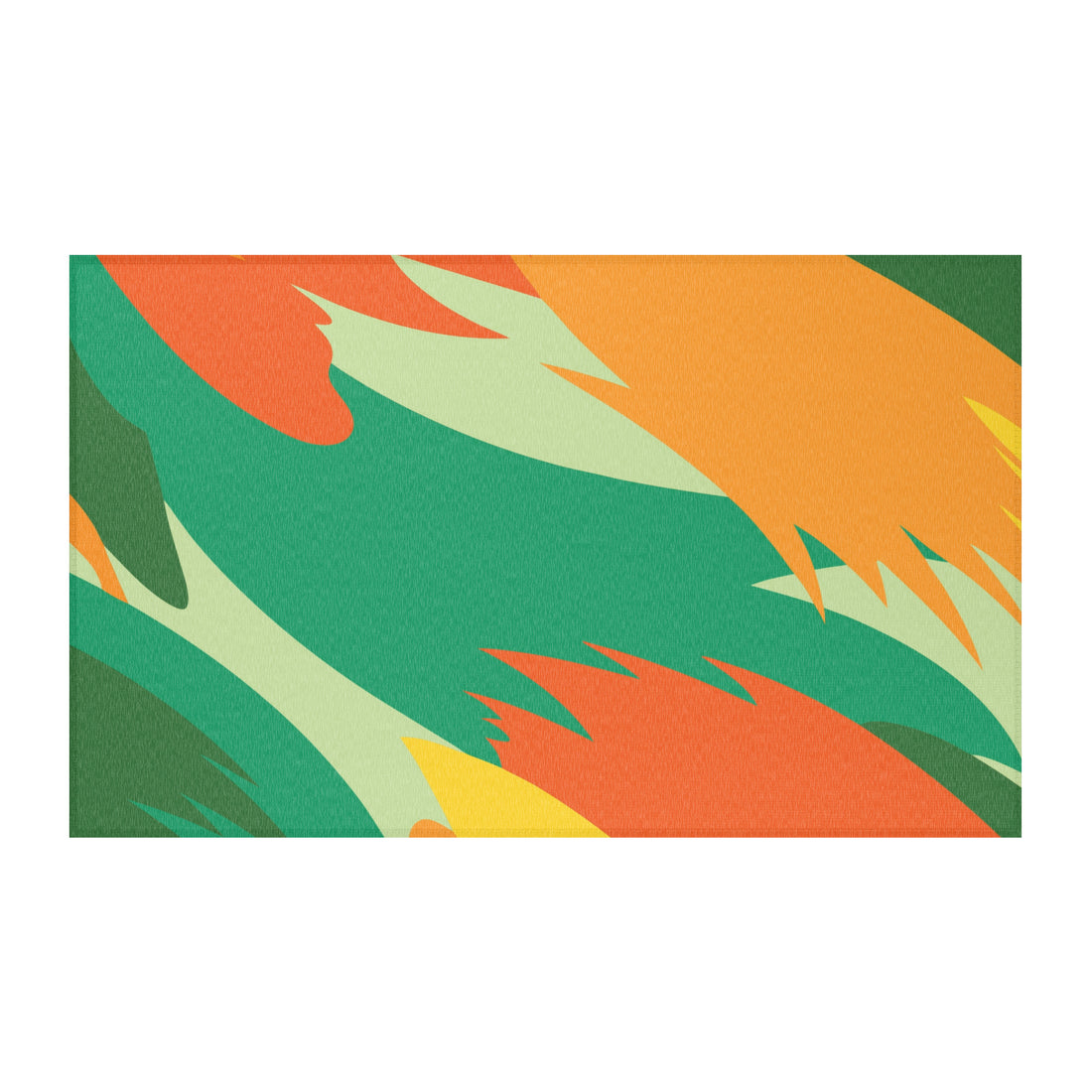 Abstract Geometric Orange and Green Rug