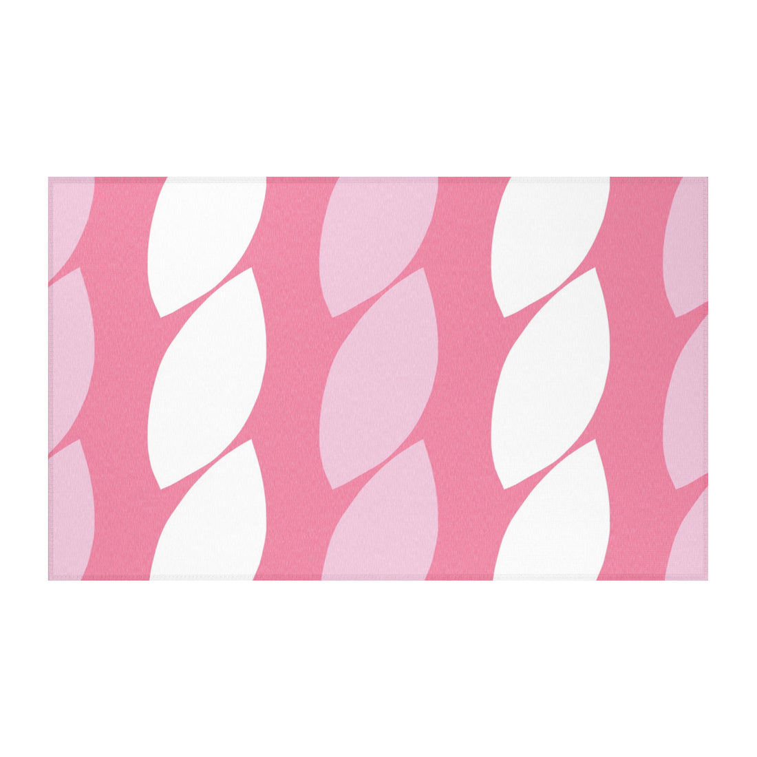 Abstract Geometric Pink and White Rug