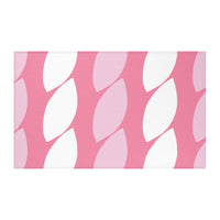 Abstract Geometric Pink and White Rug