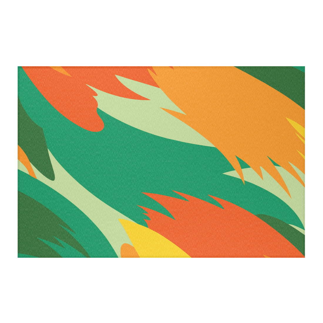Abstract Geometric Orange and Green Rug