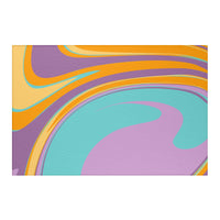 Abstract Geometric Pink and Orange Rug