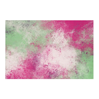 Abstract Geometric Pink and Green Rug