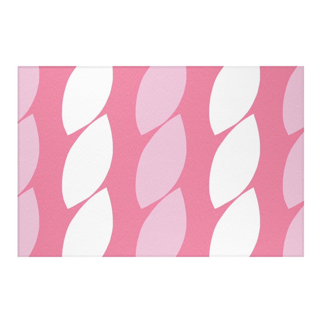 Abstract Geometric Pink and White Rug