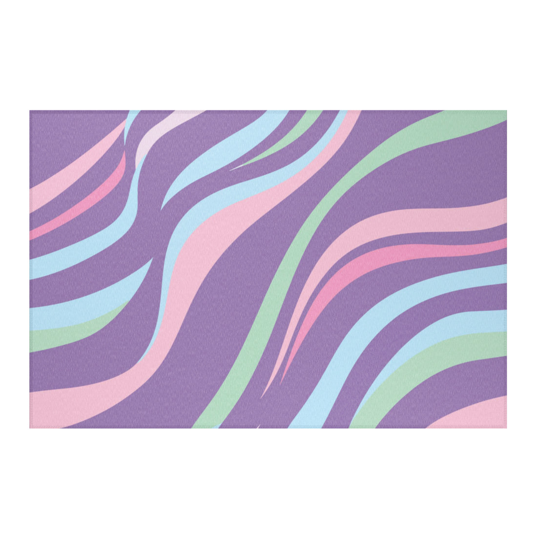 Geometric Purple and Green Rug