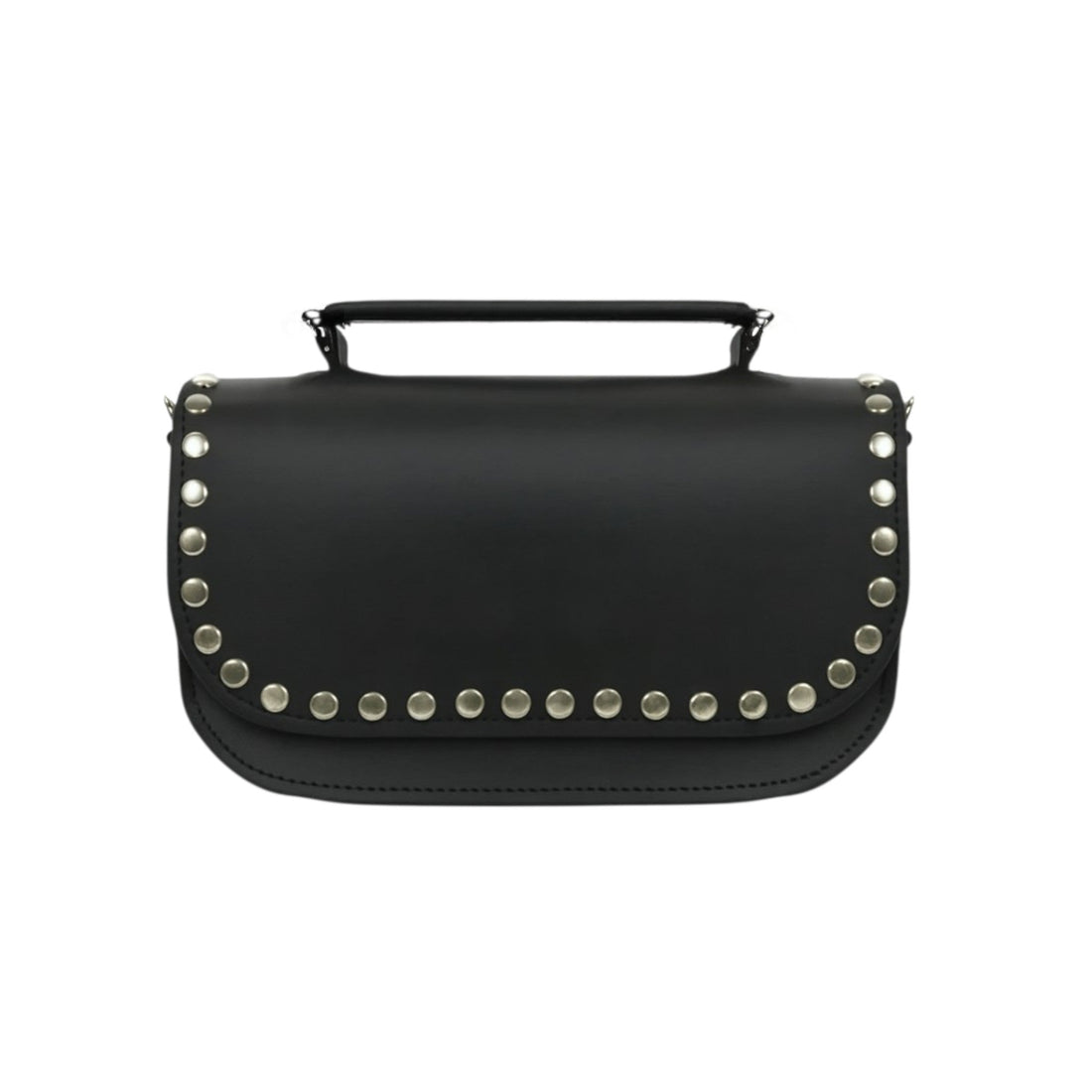 Aura Handmade Leather Bag - Black Studded-0