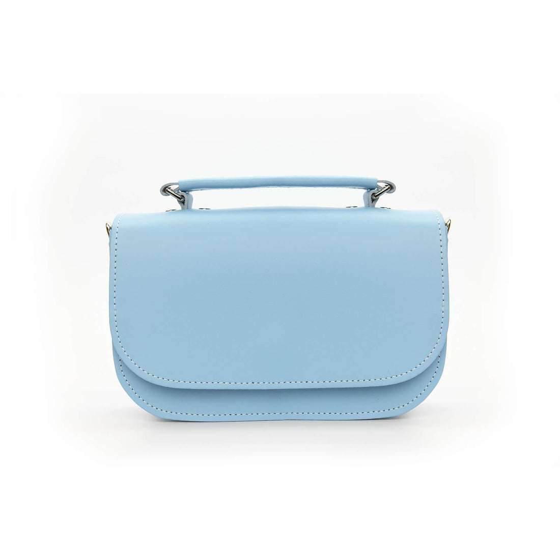 Aura Handmade Leather Bag - Baby Blue-0