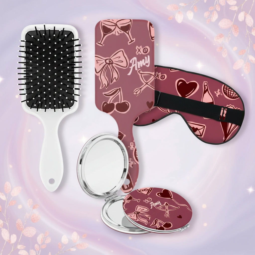 Custom Spa Gift Set | Romantic Cherry Ribbon & Bow Print Kit