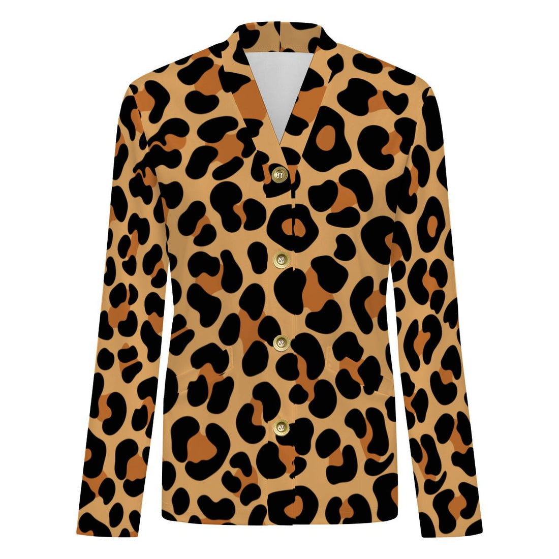 Leopard Print Cardigan Womens Classic Brown Lightweight V Neck Sweater