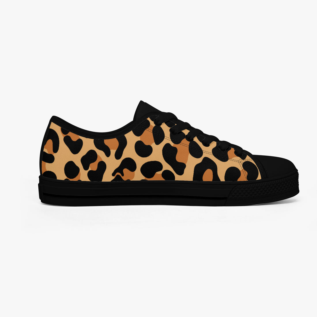 Leopard Print Trainers Womens Classic Brown Canvas Low Top Shoes