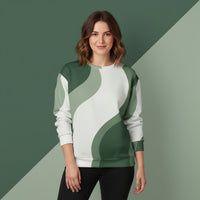 Green Sweater Women | Aesthetic Sage Patterned Unisex Pullover