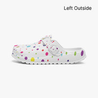 Women's White Multi Colour Shoes Polka Dot EVA Clogs