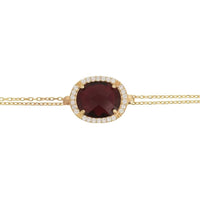 Beatrice Oval Gemstone Bracelet Gold Garnet-3
