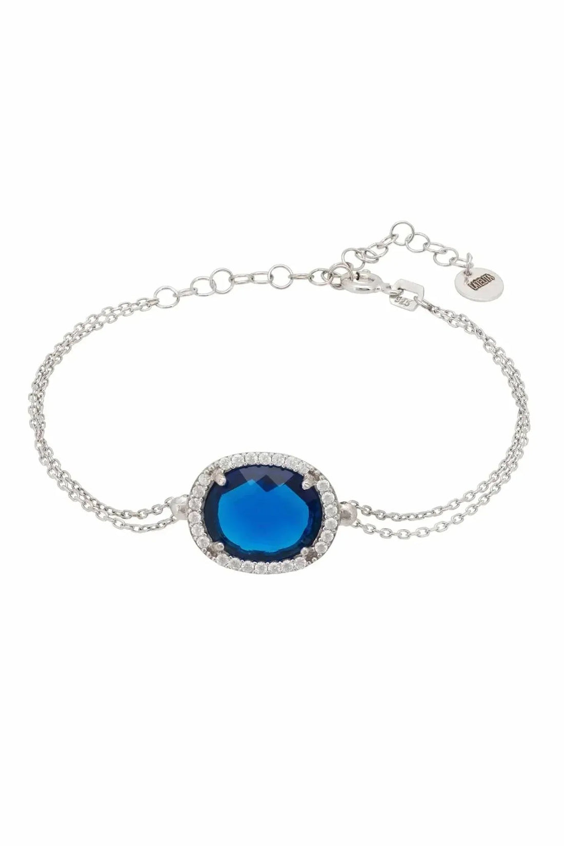 Beatrice Oval Gemstone Bracelet Silver Sapphire Hydro-0