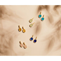 Beatrice Oval Gemstone Drop Earrings Gold Sapphire Hydro-3