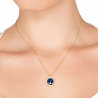 Beatrice Oval Gemstone Pendant Necklace Gold Sapphire Hydro-1