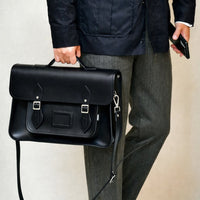 Handmade Leather Satchel - Black-1