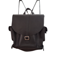 Men's Leather Tannery Backpack - Black-2