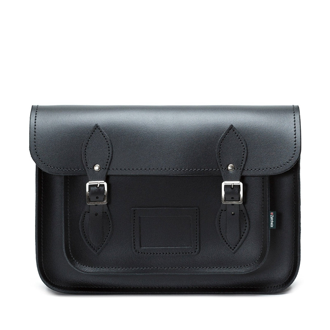 Leather School Satchel - Black-0