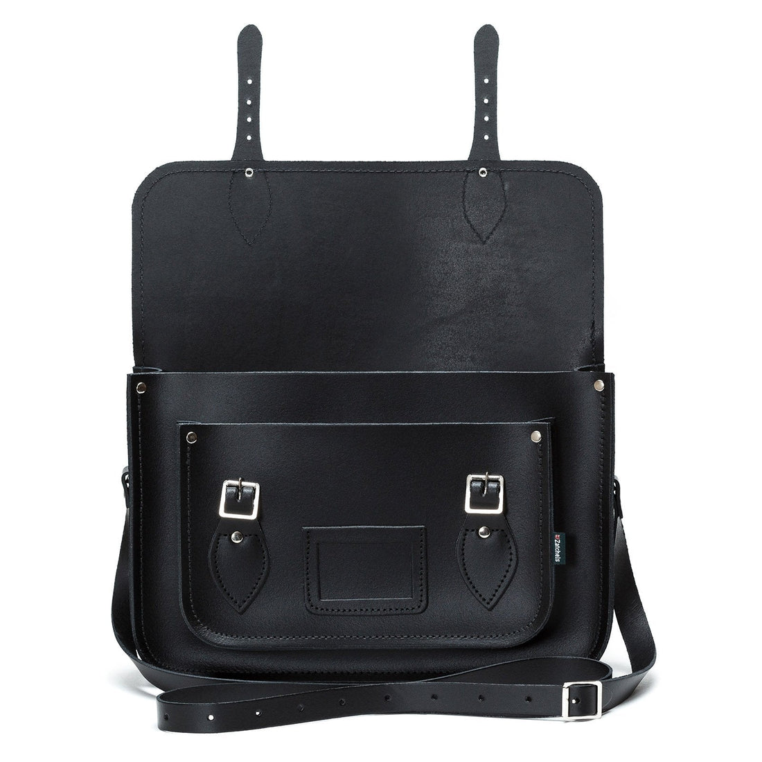 Handmade Leather Satchel - Black-4