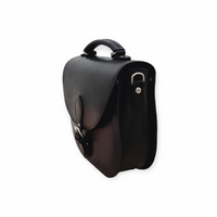 Handmade Tannery Leather Saddle Bag - Black-3