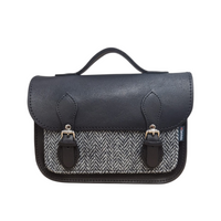 Midi Tannery & Tweed Satchel - Black-0