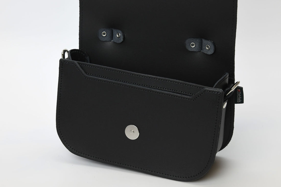 Aura Handmade Leather Bag - Black-3