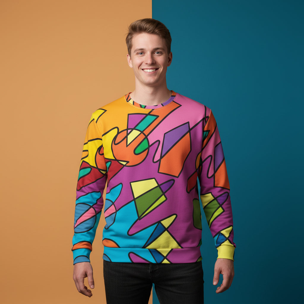 Abstract Print Sweater | Aesthetic Artistic Pattern Unisex Pullover