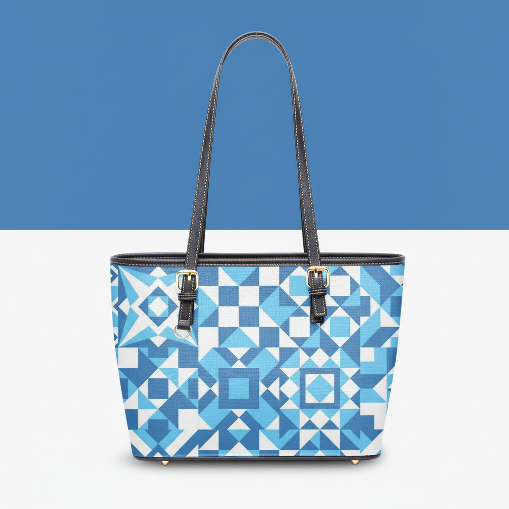 Blue And White Handbags | Blue Leather Handbag