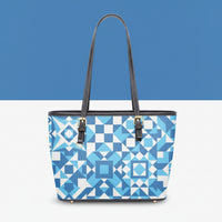 Blue And White Handbags | Blue Leather Handbag