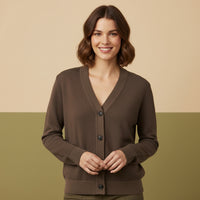 Brown Cardigan Women | Unisex Aesthetic Coastal Chic Knit