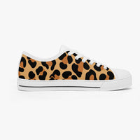 Leopard Print Trainers Womens Classic Brown Canvas Low Top Shoes