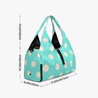 Women's Light Blue Polka Dot Canvas Chic Gym Bag