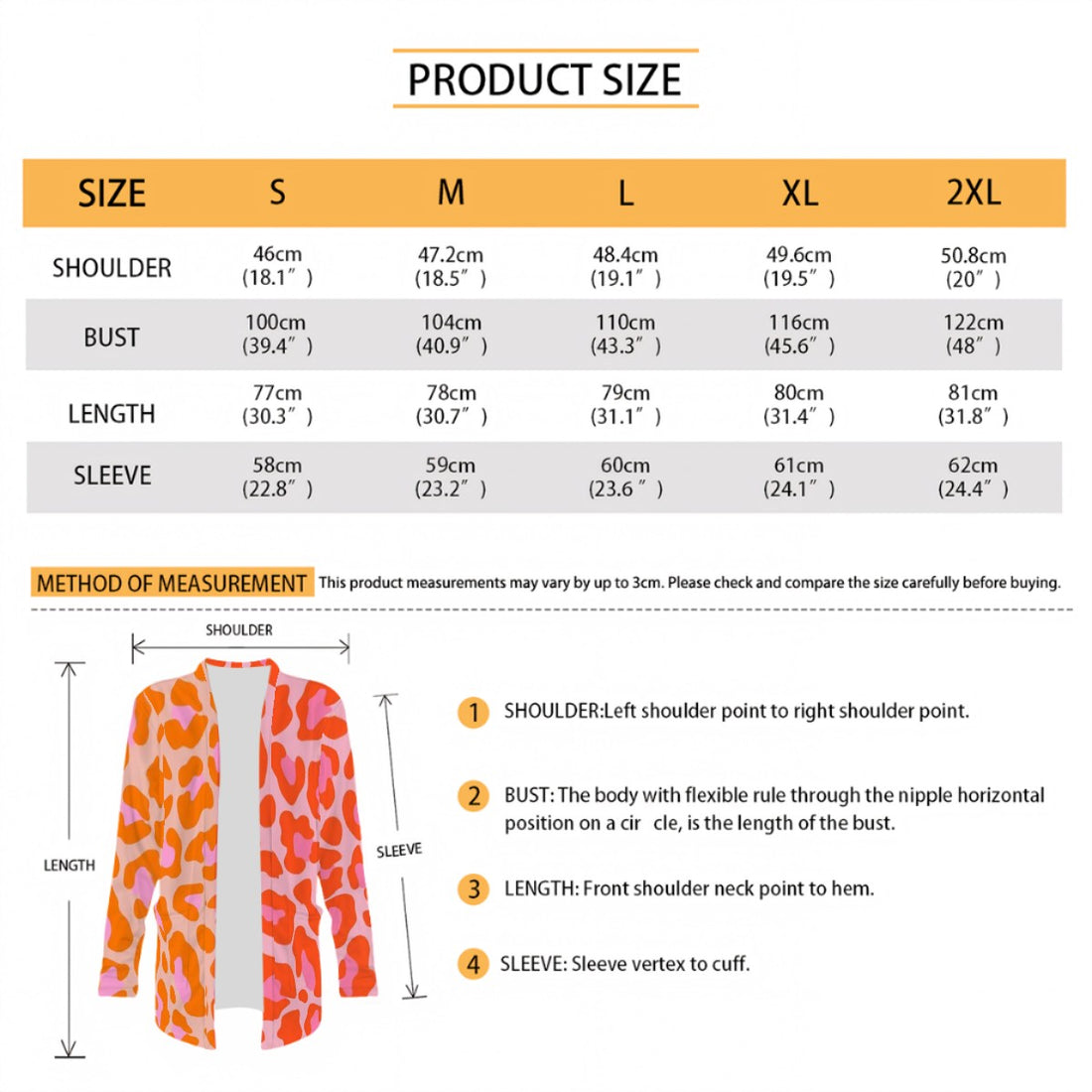 Cardigan Leopard Print | Pink & Orange Ladies Open Front Sweater