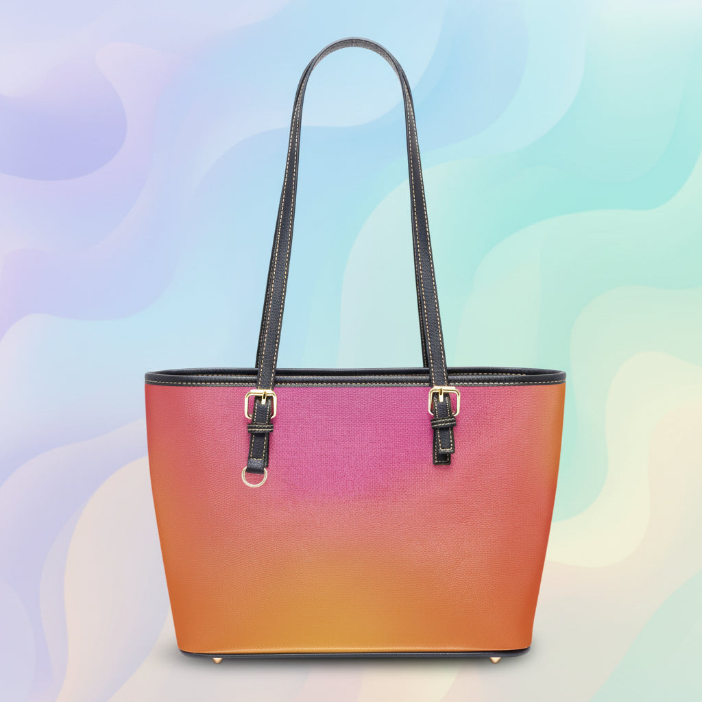 Orange and Pink Handbag | Pink Leather Handbag