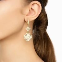 Celtic Knot Clover Drop Earrings Gold-1