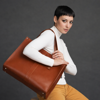 Handmade Leather Shopper - Chestnut-1