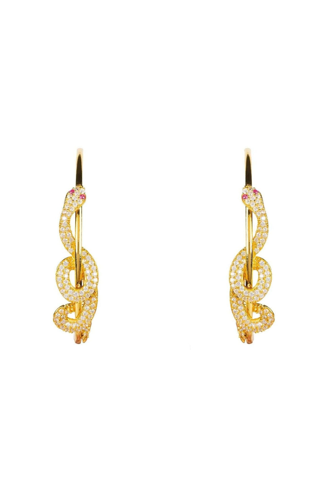 Cleopatra Serpent Snake Hoop Earrings Gold-0