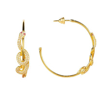 Cleopatra Serpent Snake Hoop Earrings Gold-3