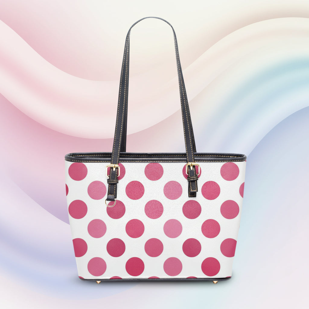 Pink Polka Dot Handbag | Pink Leather Handbag