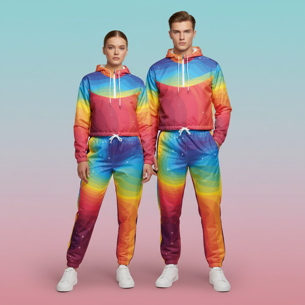 Womens Red Track Pants | Unisex All-Over Print Streetwear Joggers