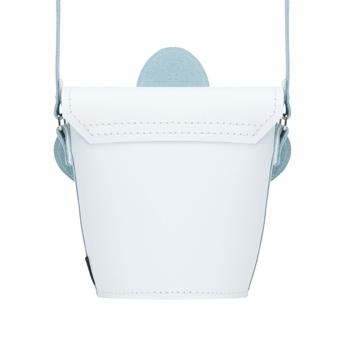 Handmade Leather Daisy Barrel Bag - White-3