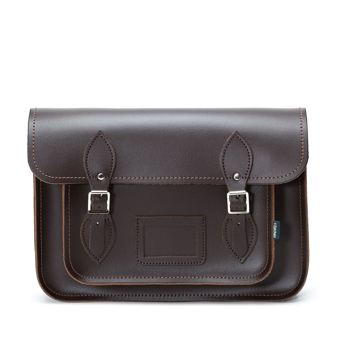 Leather School Satchel - Dark Brown-0