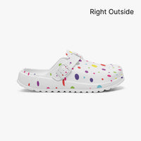 Women's White Multi Colour Shoes Polka Dot EVA Clogs