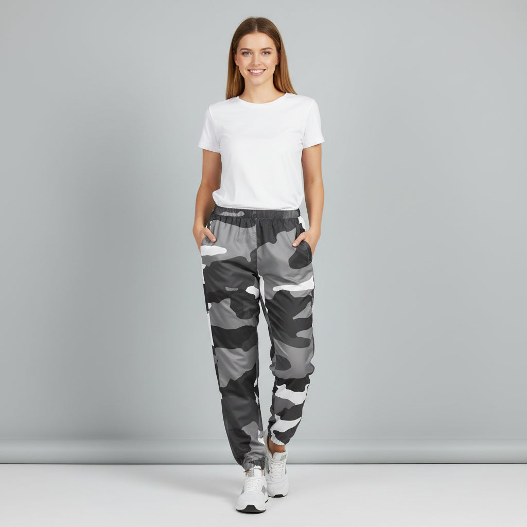 Black And Gray Camo Pants | Unisex All-Over Print Streetwear Joggers
