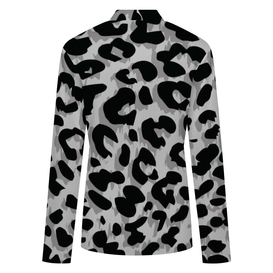Grey Leopard Print Buttoned Cardigan