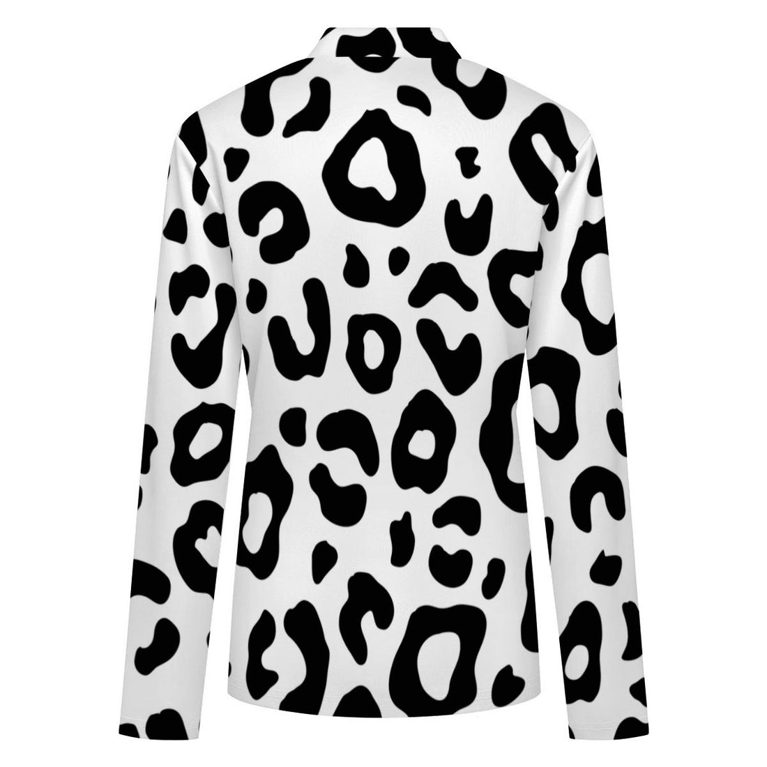 White Leopard Print Buttoned Cardigan