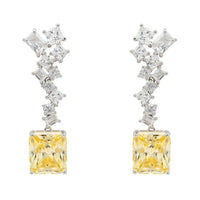 Diana Lemon Topaz Drop Earrings Silver-0